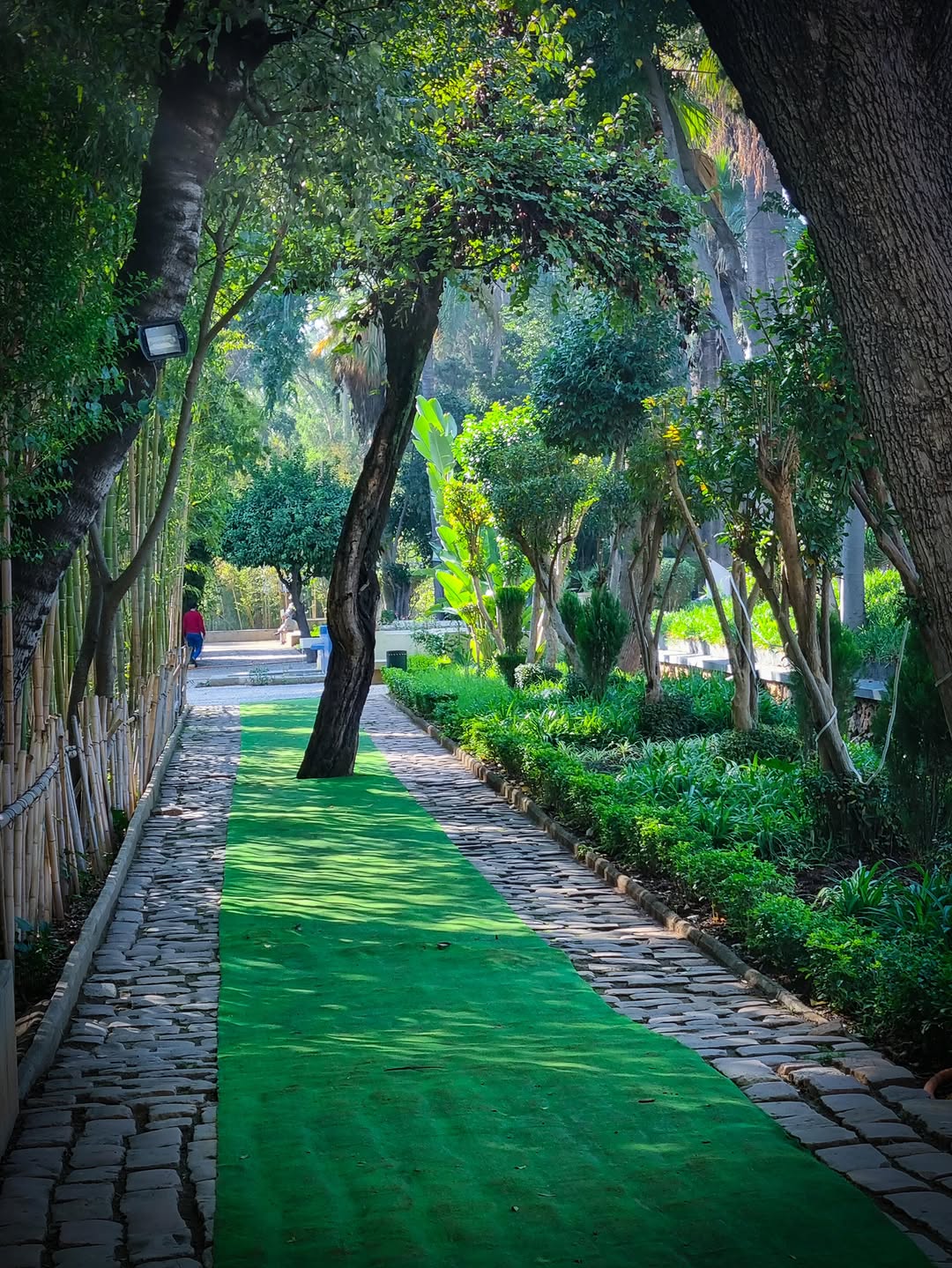Cobblestone Garden Path Cobblestone garden path through Jnan Sbil in Fes Medina